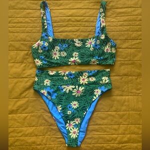 Aerie Floral Swimsuit Two Piece Bikini M/L